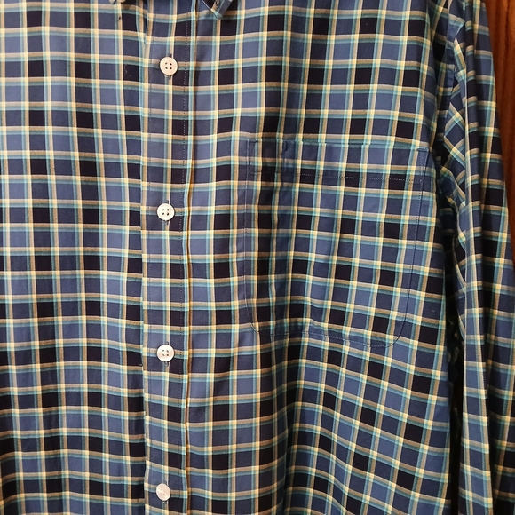 Duluth Trading Co Blue Plaid Men's Shirt - Picture 3 of 5